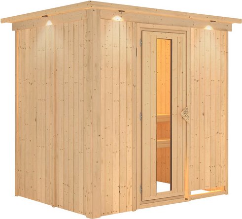 KARIBU Sauna »Kothla«, für 3 Personen, ohne Ofen - beige