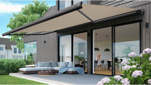 CASAYA Vollkassettenmarkise, BxL: 350 x 250 cm, beige-anthrazit