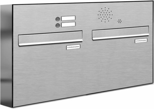 AL BRIEFKASTENSYSTEME Briefkasten, Parteien: 2, BxHxT: 76,8 x 45,6 x 11,6 cm - silberfarben