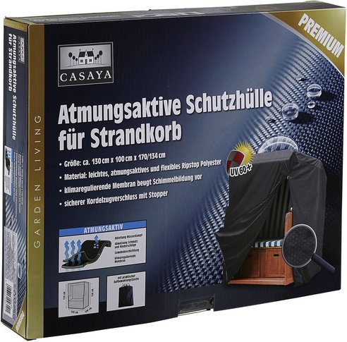 CASAYA Strandkorbhülle »Premium«, BxHxT: 100 x 170 x 130 cm, Kunstfaser - grau
