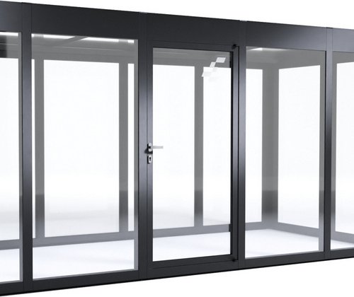 Thumbnail - SunElements Zusatztür, anthrazit-metallic, Acrylglas klar, Stärke: 6 mm - silberfarben