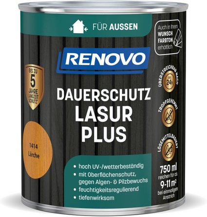 RENOVO Dauerschutzlasur »PLUS«, lmh 750ml lärche 1414 - braun