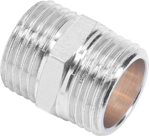 CORNAT Doppelnippel, Messing - silberfarben