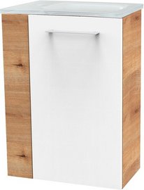 FACKELMANN Waschplatz-Set »SBC«, 45cm rechts Asteiche/Weiß - weiss