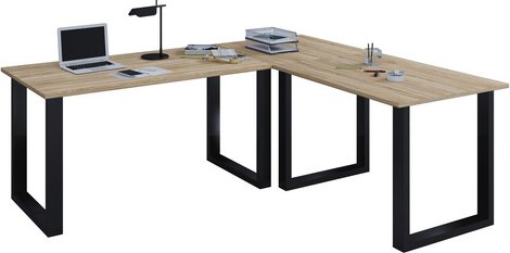VCM Eck-Schreibtisch »Lona«, BxHxL: 50 x 76 x 190 cm - braun