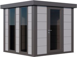Telluria Gerätehaus »Luminato«, BxHxT: 258 x 219 x 258 cm (Außenmaß inkl. Dachüberstand) - grau