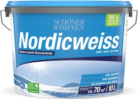 SCHÖNER WOHNEN FARBE Dispersionsfarbe »Nordicweiss«, 10 Liter, weiss