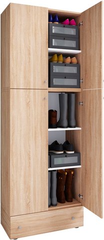 VCM Schuhschrank »Lona«, BxHxL: 39 x 200 x 70 cm, Holzwerkstoff - braun