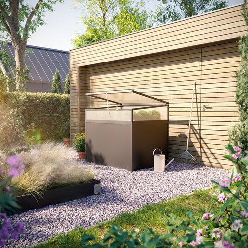 KGT Zubehör für Hochbeete, Frühbeetaufsatz, passend für Hochbeet 210 - grau