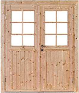 WOLFF FINNHAUS Doppeltür »Hero XL «, Leimholz, naturbelassen, für Gartenhäuser - braun