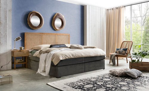 SIT Kopfteil »Romanteaka«, BxL: 200 x 4 cm, Teakholz/Rattan - beige