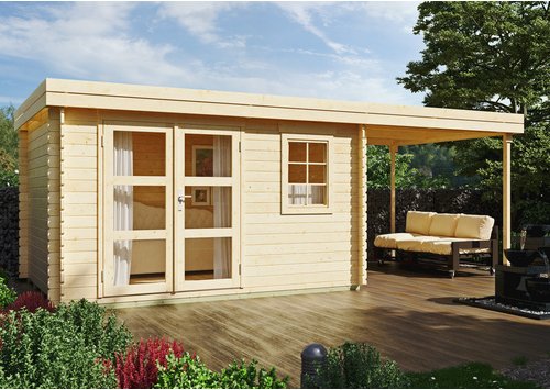 Gartenhaus »Modena«, Holz, BxHxT: 606 x 221 x 282 cm (Außenmaß inkl. Dachüberstand) - beige