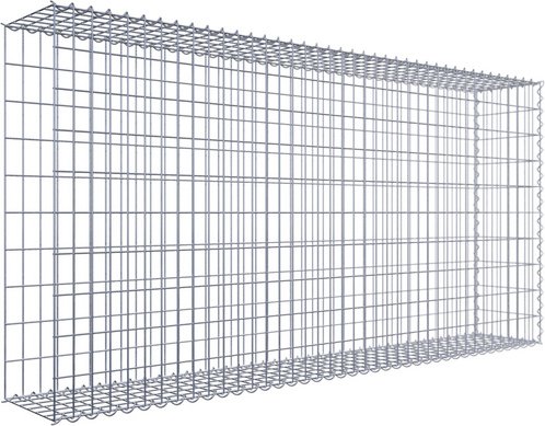 Gabiona Gabione, silbergrau, Maschenweite 5 cm x 10 cm, Spirale - silberfarben