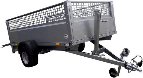 STEMA PKW-Anhänger, BxL: 128 cm x 210 cm, max. Nutzlast 525 kg - silberfarben