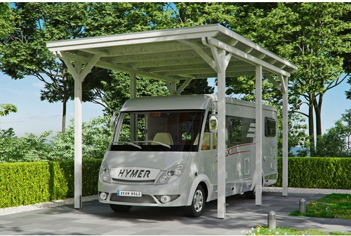 SKANHOLZ Carport »Emsland 1«, BxT: 404 x 604 cm, Firsthöhe: 372 cm, farbbehandelt - weiss