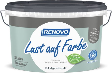 RENOVO Dispersion »Lust auf Farbe«, matt, hohe Deckkraft, 8-12 m²/l, Lösemittelfrei/Allergikergeeignet - gruen