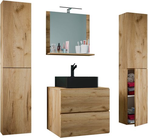 VCM Waschplatz-Set »Lendas«, 5-tlg., 60 cm, braun