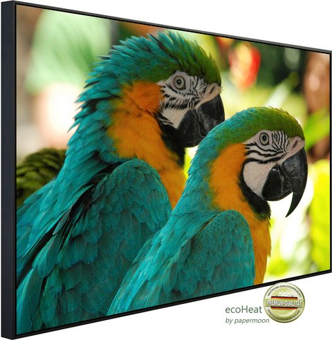 Thumbnail - papermoon Infrarotheizung »EcoHeat - Ara Liebesvögel«, Matt-Effekt - bunt