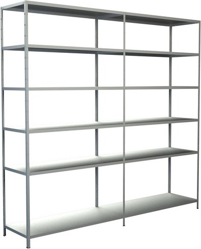 SCHULTE REGALWELT Grundregal mit Anbauregal, HxBxT 230 x 240 x 50 cm, 510 kg Traglast (max.), 12 Böden - weiss