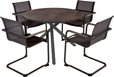 GARDEN PLEASURE Tischgruppe »SOPHIA«, 5-tlg., Schwarz, Aluminium, Kunststoff