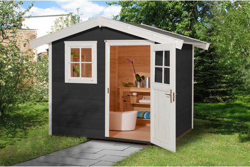 WEKA Gartenhaus »123 Gr.1«, Holz, BxHxT: 306 x 237 x 244 cm (Außenmaße inkl. Dachüberstand) - grau