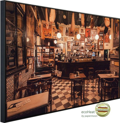 Thumbnail - papermoon Infrarotheizung »EcoHeat - Vintage Style Restaurant«, Matt-Effekt - bunt