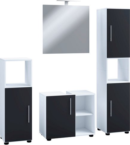 Thumbnail - VCM Badmöbel-Set »Flandu «, 4-teilig, mit Spiegel - schwarz