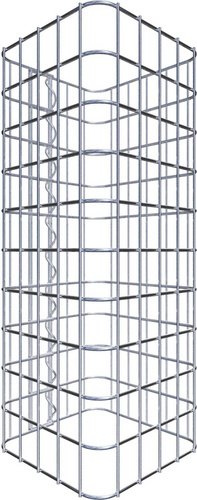 Gabiona Gabionensäule, silbergrau, Maschenweite 5 cm x 5 cm - silberfarben