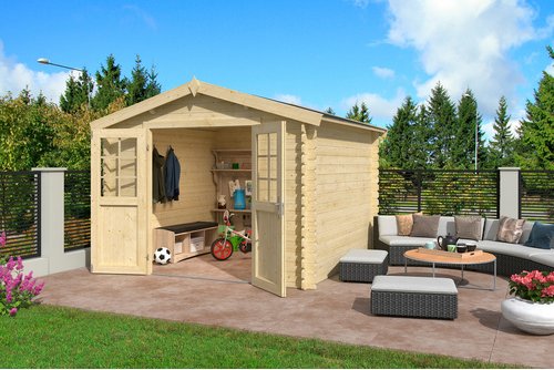 LASITA MAJA Gartenhaus »Norah«, BxHxT: 307,2 x 233,7 x 295 cm (Außenmaße inkl. Dachüberstand), Holz - beige