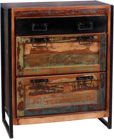 SIT Schuhschrank »BALI«, Altholz/Metall, 2-türig - bunt