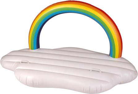 HAPPY PEOPLE Badeinsel, 160 x 100 x 85 cm, aufblasbare Wolke - weiss