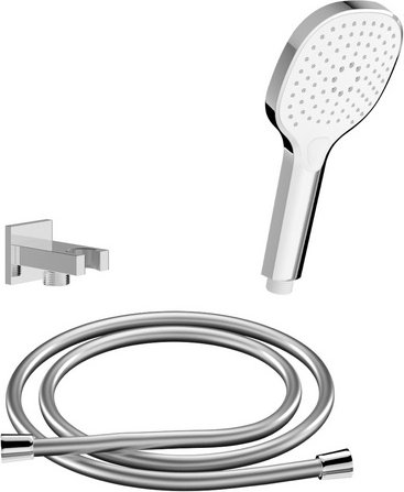 Chris Bergen Brausegarnitur-Set, chrom, Handbrause mit drei Strahlarten - silberfarben