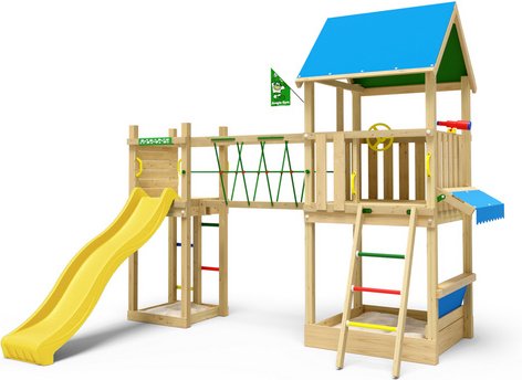 JUNGLE GYM Spielturm »Coupe«, LxBxH: 344 x 307 x 301 cm, gelb - gruen