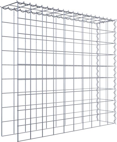 Gabiona Gabione, silbergrau, Maschenweite 10 cm x 10 cm, Spirale - silberfarben