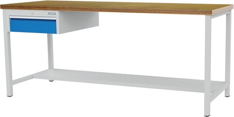 Thumbnail - Bedrunka + Hirth Arbeits- und Werktisch, BxHxT: 200 x 85,9 x 75 cm, Gestell: Stahlblech - grau