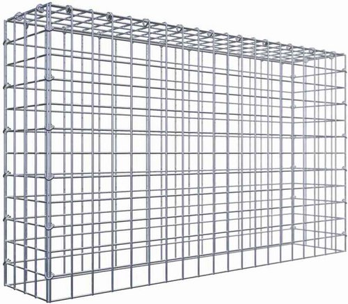 Thumbnail - Gabiona Gabione, silbergrau, Maschenweite 5 cm x 5 cm, C-Ring - silberfarben