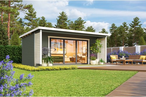 LASITA MAJA Blockbohlenhaus »Liverpool«, BxHxT: 580 x 239,4 x 430 cm (Außenmaß inkl. Dachüberstand), grün - gruen