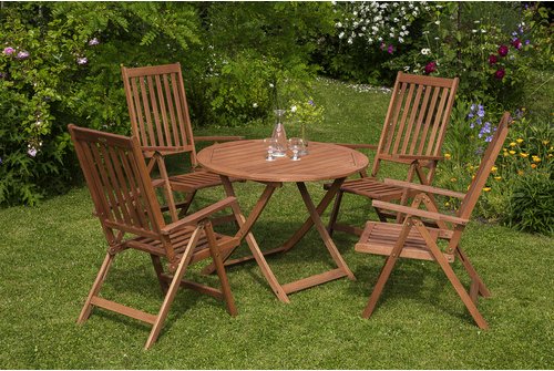 MERXX Gartenmöbel »Vitoria«, 4 Sitzplätze, Eukalyptusholz - beige