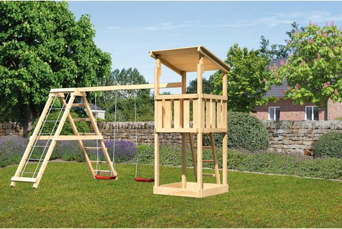 KARIBU Spielturm, BxHxT: 415 x 270 x 264 cm, natur - braun