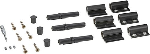 WINDHAGER Scharnier, Aluminium, grau, 3 Stück