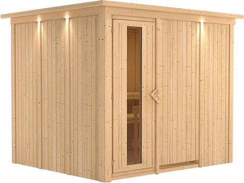KARIBU Sauna »Jöhvi«, für 4 Personen, ohne Ofen - braun