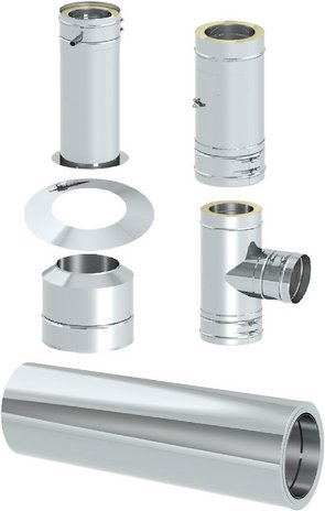 Tecnovis Außenwandkamin-Grundset »Zitec-Pro«, Ø150 mm - silberfarben