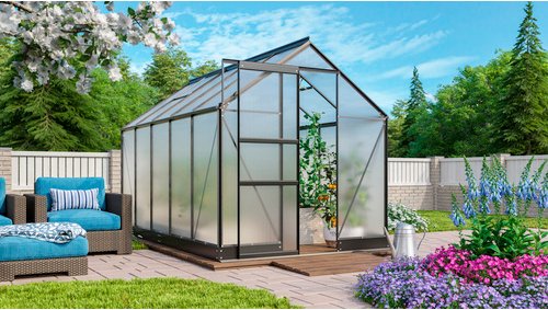 VITAVIA Gewächshaus »Apollo Plus 6200«, BxHxL: 195 x 209,5 x 131 cm - grau