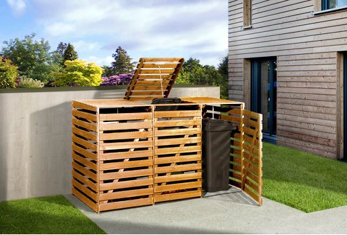 Mülltonnenbox »Mülltonnenbox 3«, aus Holz, 219x122x92cm (BxHxT), 720 Liter - braun