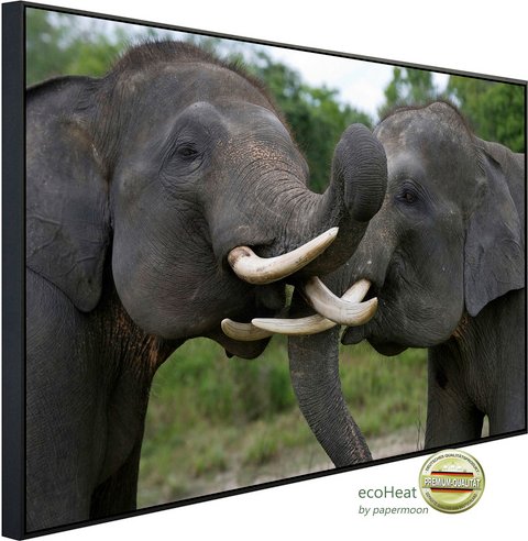 papermoon Infrarotheizung »EcoHeat - Elefanten spielen«, Matt-Effekt - bunt