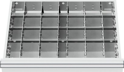 Simplaflex Fächer-Einteilung, BxT: 600 x 450 mm, Metall - silberfarben