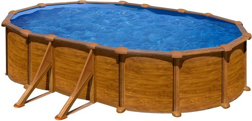 GRE Ovalpool, Holzoptik, BxHxL: 300 x 132 x 500 cm - braun