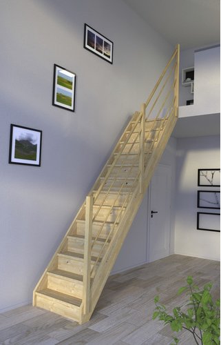 STARWOOD Raumspartreppe »Korfu«, Fichtenholz, 13 Stufen, max. Geschosshöhe 300 cm - braun