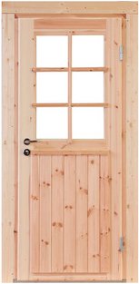 WOLFF FINNHAUS Einzeltür »Finn XL«, Leimholz, naturbelassen, für Gartenhäuser - braun