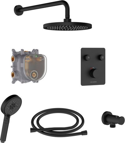 Chris Bergen Duschsystem Unterputz „Aquatronic", schwarz matt